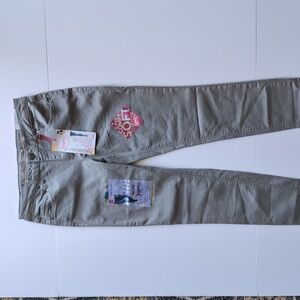 Almost Famous Mid Rise Jeggings in light green